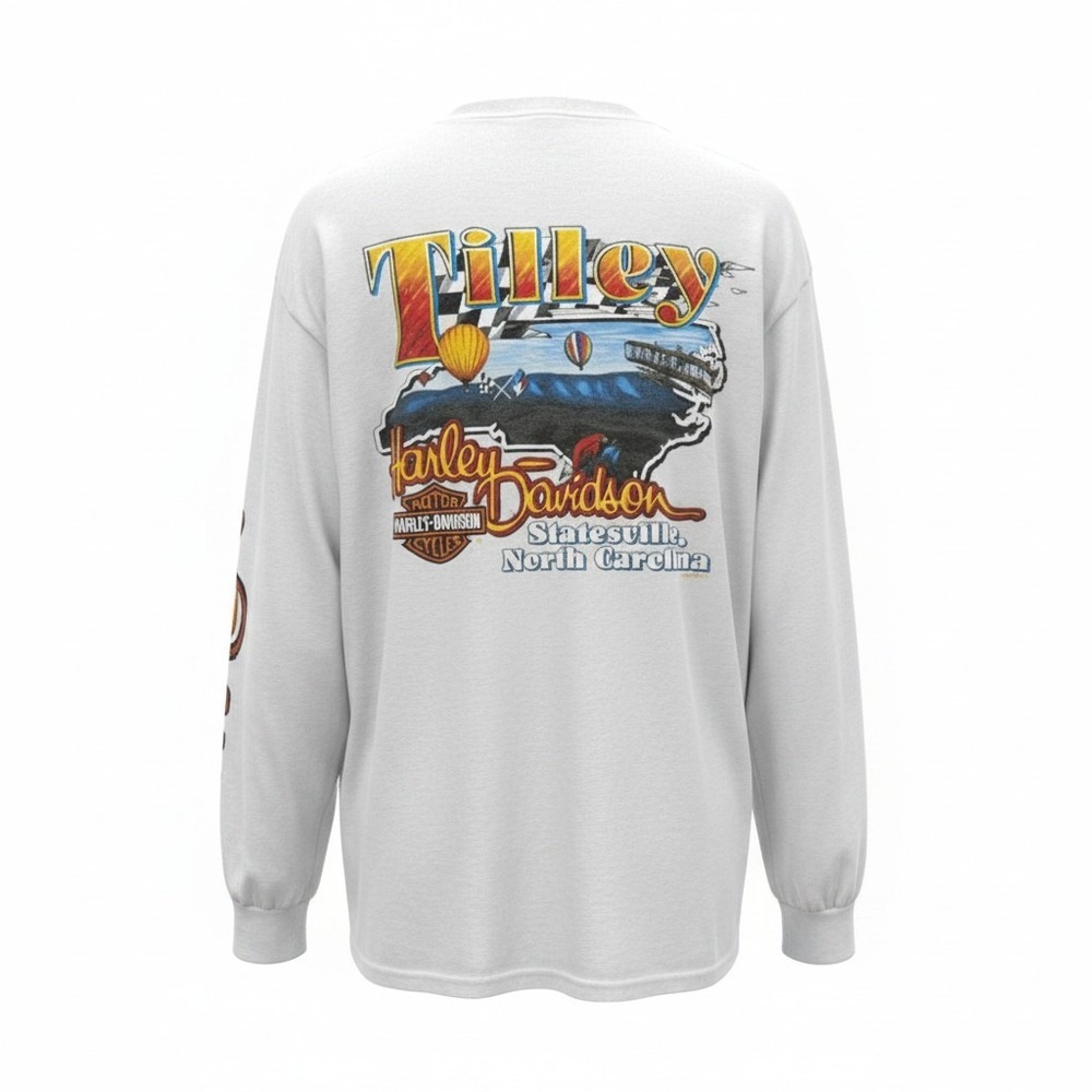 Vintage Harley-Davidson‎ Tilley Statesville NC Long Sleeve T-shirt White XL